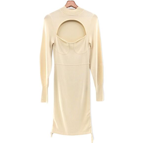 NBD Tanner Ruched Mini Dress in Ivory S‎ - Picture 2 of 12